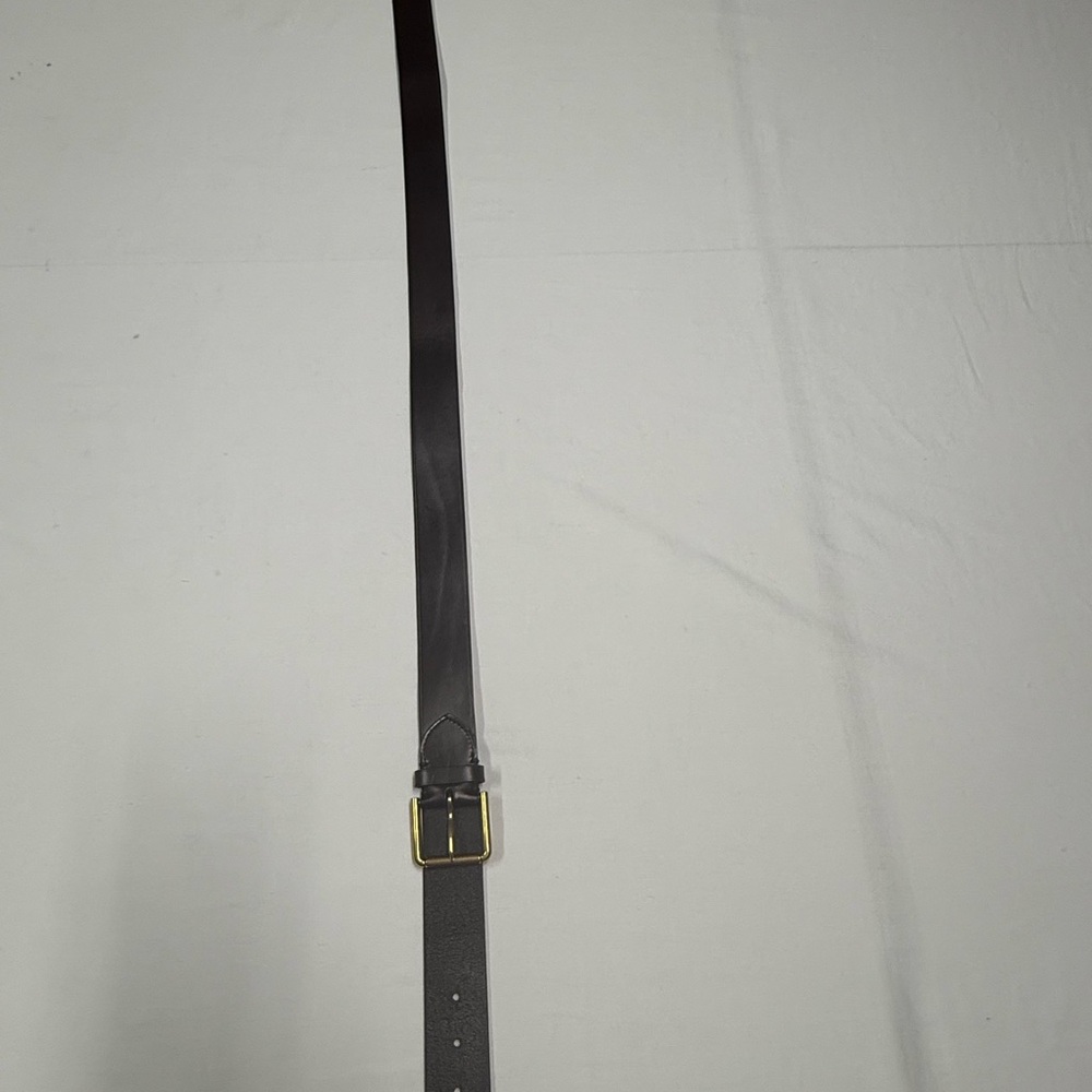 $595 Ralph Lauren Purple Label Italy Brown Gold Stirrup Vachetta Leather Belt